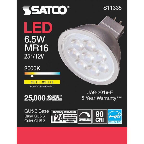 6.5W MR16 LED 3000K GU5.3 base 25 deg. Beam Angle 12v For Sale