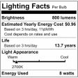 8W BT15 LED White Medium Base 2700K 800 Lumens 120v Online now