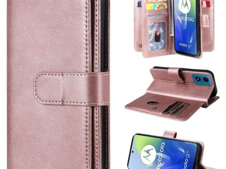 10-slot Motorola Moto G04   Motorola Moto E14   Motorola Moto G04s   Motorola Moto G24 wallet case - Rose Gold Online Hot Sale