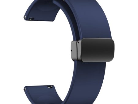 22mm Universal simple silicone strap with black buckle - Midnight Blue Discount