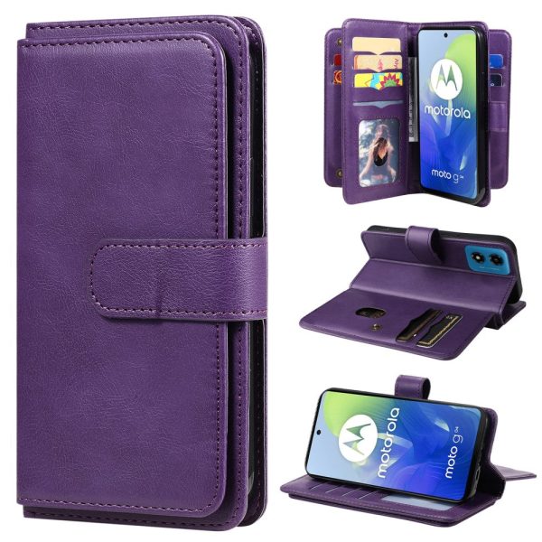 10-slot Motorola Moto G04   Motorola Moto E14   Motorola Moto G04s   Motorola Moto G24 wallet case - Purple For Discount