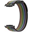 Xiaomi Watch H1 Nylon Watch Band Adjustable Loop Fastener Strap - Black+Rainbow For Sale