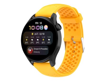 20mm silicone quick release watch strap for Huawei watch - Yellow Discount