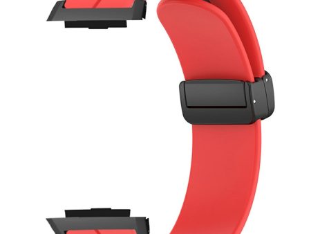 Xiaomi Watch H1 Watchband Soft Silicone Watch Strap with Magnetic Buckle - Red For Cheap