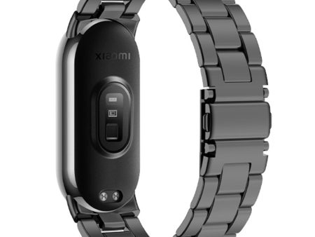 3 Bead style metal strap for Xiaomi Smart Band 8 - Black Cheap