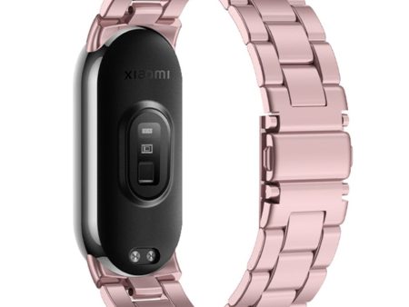 3 Bead style metal strap for Xiaomi Smart Band 8 - Rose Pink Discount