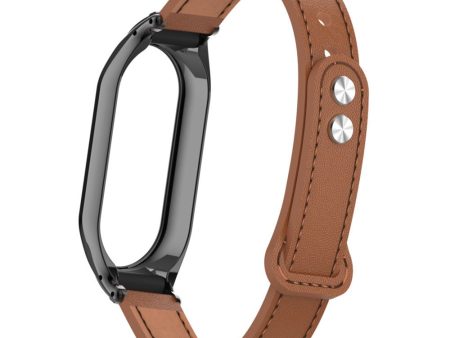 Xiaomi Smart Band 8 microfiber leather strap with metal cover - Brown Online