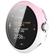 Google Pixel Watch 3 45mm Watch Case Hard Bump Resistant Cover with Tempered Glass Screen Film - Pink+White Discount