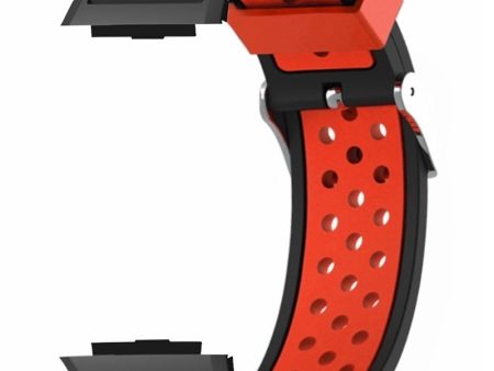 Xiaomi Watch H1 Soft Silicone Adjustable Watch Strap Breathable Watchband - Black+Red Online Sale