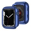 Apple Watch Series 9 8 7 45mm   6 5 4 SE (2023) SE (2022) SE 44mm   3 2 1 42mm Flexible Watch Cover Electroplated Hollow Frame - Midnight Blue Supply