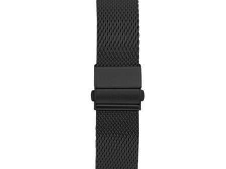 22mm Universal adjustable stainless steel watch strap - Black Online Hot Sale