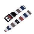 16mm Universal stripe printed silicone watch strap - Blue   Brown   Red   Black For Discount