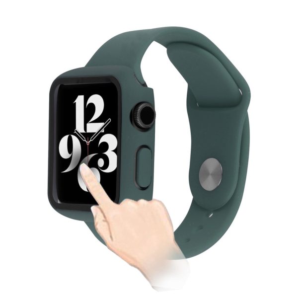 Apple Watch (45mm) silicone watch strap + tempered glass cover - Green Supply