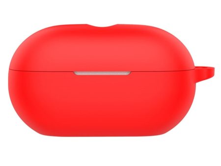 Beats Solo Buds Silicone Case Scratch Resistant Bluetooth Headphone Cover with Hanging Buckle - Red Online now