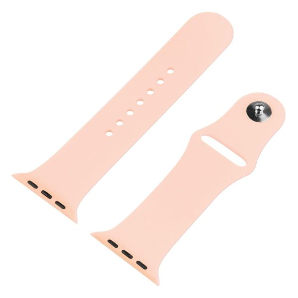 Apple Watch SE 2022 (44mm) silicone watch strap and cover with tempered glass - Light Pink Online Sale