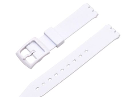 16mm Universal stripe printed silicone watch strap - White Online now