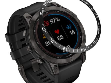 Garmin Fenix 7 sporty scale stainless steel bezel - Black   White For Discount