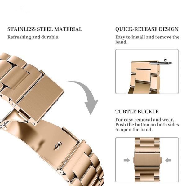 18mm Universal stainless steel watch strap - Rose Gold Online