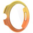 Google Pixel Watch 3 45mm Watch Case Hard Bump Resistant Cover with Tempered Glass Screen Film - Yellow+Orange Online