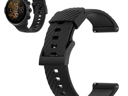 24mm silicone watch strap for Suunto device - Black Cheap