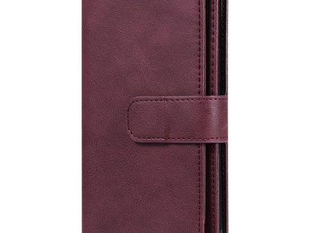 10-slot wallet case for Motorola Moto G100   Edge S - Wine Red Fashion