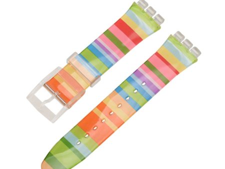 16mm Universal stripe printed silicone watch strap - Rainbow Supply