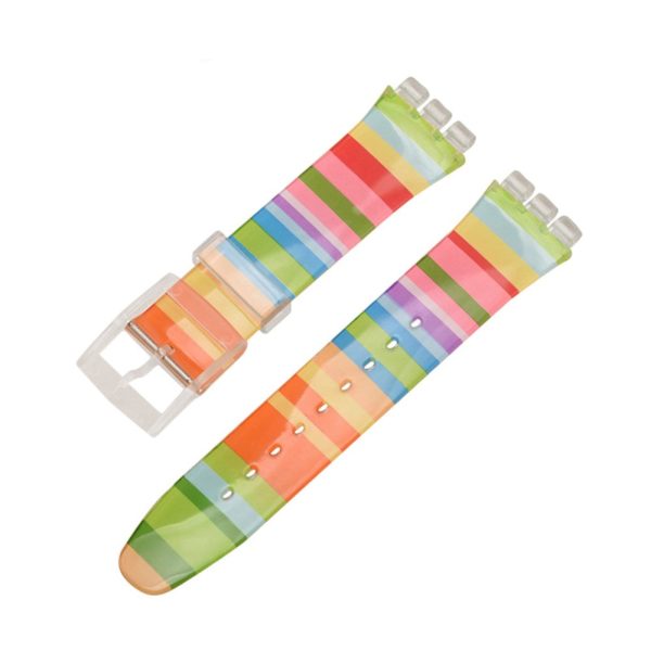 16mm Universal stripe printed silicone watch strap - Rainbow Supply