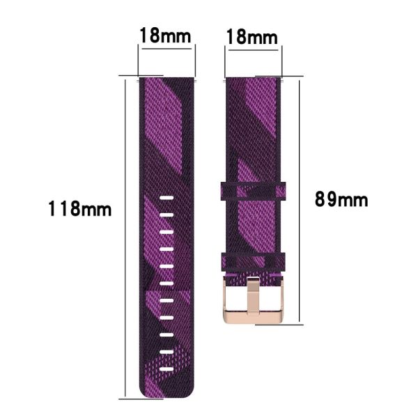 18mm Universal nylon watch strap - Purple Stripe For Cheap