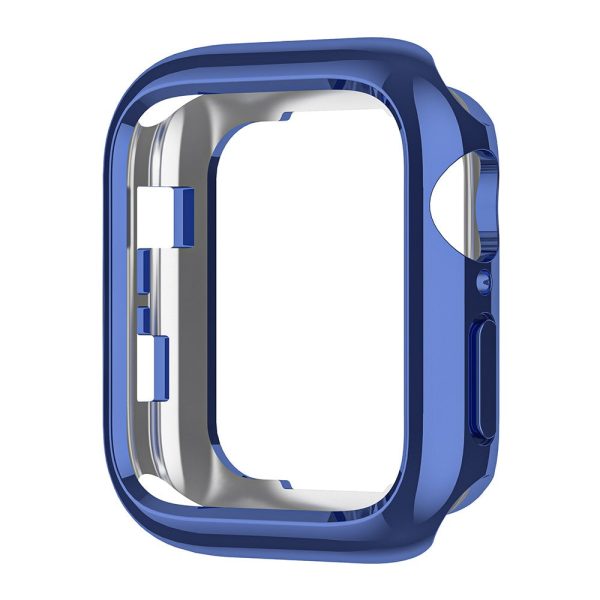 Apple Watch Series 9 8 7 45mm   6 5 4 SE (2023) SE (2022) SE 44mm   3 2 1 42mm Flexible Watch Cover Electroplated Hollow Frame - Midnight Blue Supply