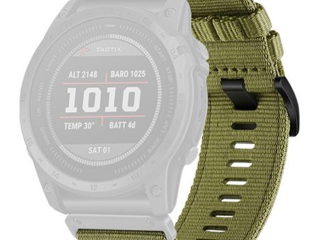 Watchband for Garmin Fenix 8 51mm   Enduro 3   Instinct 2X Universal 26mm Quick Release Nylon Canvas Watch Strap - Army Green Online Hot Sale