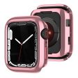 Apple Watch Series 9 8 7 45mm   6 5 4 SE (2023) SE (2022) SE 44mm   3 2 1 42mm Flexible Watch Cover Electroplated Hollow Frame - Rose Pink Hot on Sale