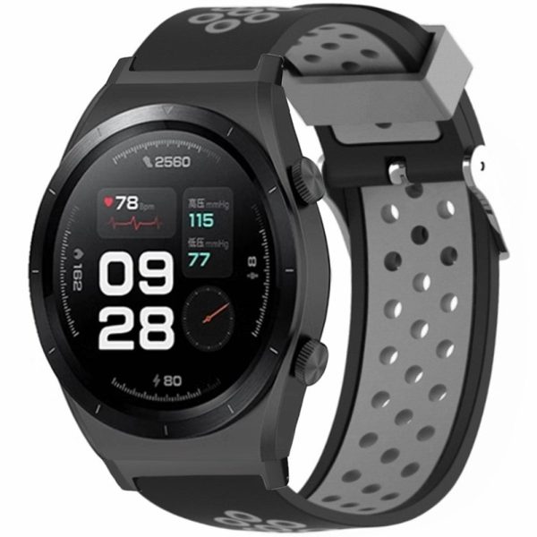 Xiaomi Watch H1 Soft Silicone Adjustable Watch Strap Breathable Watchband - Black+Grey Fashion