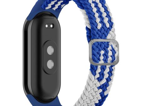 Xiaomi Smart Band 8 elastic nylon braid style strap - Blue   White Online Hot Sale