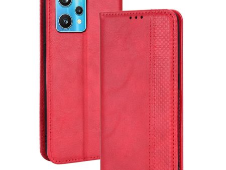 Bofink Vintage Realme 9 Pro leather case - Red Online now