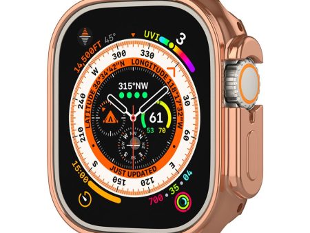 Apple Watch Ultra   Ultra 2 49mm Electroplating Flexible Watch Case Hollow Anti-Drop Frame - Rose Gold on Sale