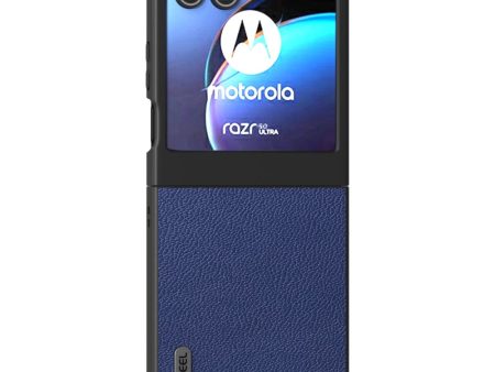 ABEEL Motorola Razr 50 5G Case Litchi Texture Non-Slip Phone Cover - Blue Cheap