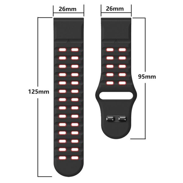 Garmin Fenix 8 47mm   Fenix E 47mm Silicone Watchband Quick Release Buckle Dual Color Watch Strap - Red+Grey Online Hot Sale