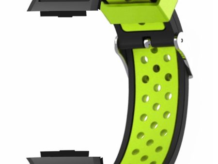 Xiaomi Watch H1 Soft Silicone Adjustable Watch Strap Breathable Watchband - Black+Green For Discount