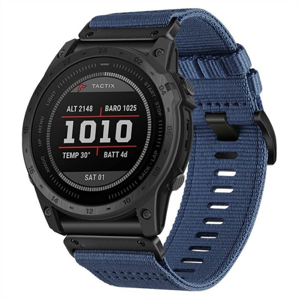 Watchband for Garmin Fenix 8 51mm   Enduro 3   Instinct 2X Universal 26mm Quick Release Nylon Canvas Watch Strap - Blue on Sale