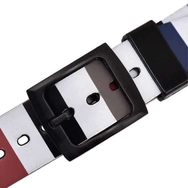 17mm Universal stripe printed silicone watch strap - White For Discount