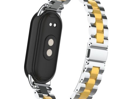 3 Bead style metal strap for Xiaomi Smart Band 8 - Silver   Gold Supply