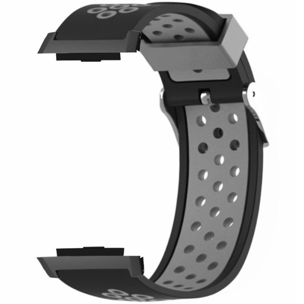 Xiaomi Watch H1 Soft Silicone Adjustable Watch Strap Breathable Watchband - Black+Grey Fashion