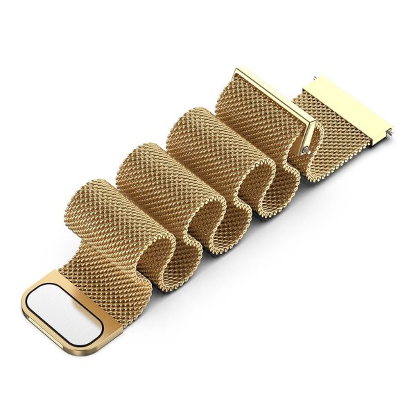 18MM Metal Watch Strap Breathable Milanese Smartwatch Mesh Band Replacement - Gold For Discount