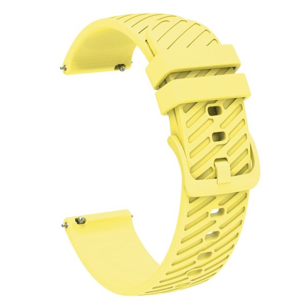 18mm Universal texture pattern silicone strap - Yellow For Cheap