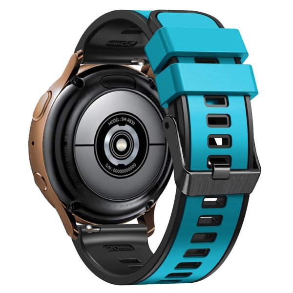 18mm Universal dual color silicone strap - Sky Blue   Black Online Sale