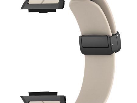 Xiaomi Watch H1 Watchband Soft Silicone Watch Strap with Magnetic Buckle - Retro White Sale