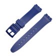 16mm Universal stripe printed silicone watch strap - Sapphire Blue Cheap