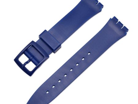 16mm Universal stripe printed silicone watch strap - Sapphire Blue Cheap