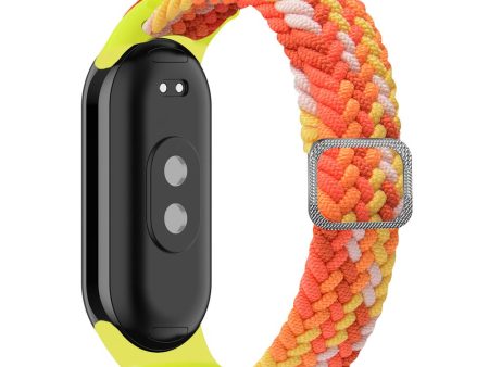 Xiaomi Smart Band 8 elastic nylon braid style strap - Colorful Orange Online Sale