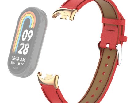 Xiaomi Smart Band 8 microfiber leather strap with connector - Red Cheap